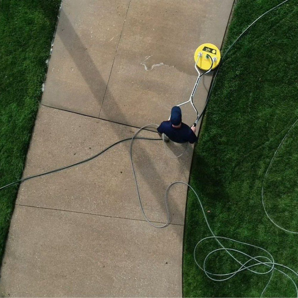 pressure washer is used to safely unroot heavy organic contaminants.